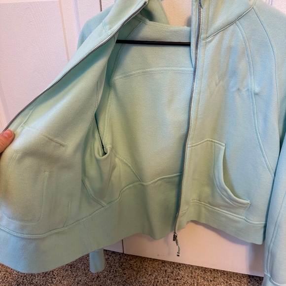 Light blue Lululemon oversized full zip cropped scuba hoodie - Picture 4 of 8